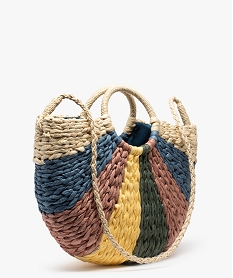 sac de plage femme tricolore avec anses rondes multicoloreB748101_2