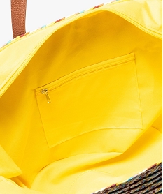 sac de plage femme en paille tressee multicoloreB748501_3