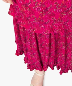 jupe femme grande taille a motifs fleuris et rayures pailletees rose robes et jupesB757801_2