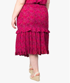 jupe femme grande taille a motifs fleuris et rayures pailletees rose robes et jupesB757801_3
