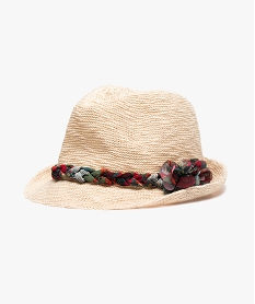 chapeau femme aspect tricote avec tresse coloree imprimeB759601_1