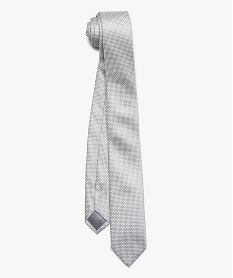 cravate homme satinee a micro motifs en relief gris cravatesB761301_1