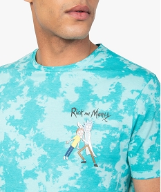 tee-shirt homme tie-and-dye a manches courtes - rick and morty bleuB764101_2