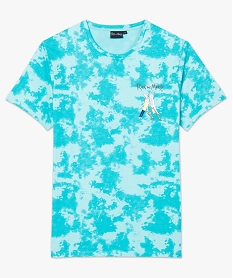 tee-shirt homme tie-and-dye a manches courtes - rick and morty bleuB764101_4