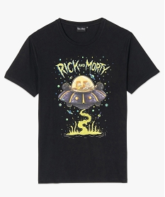 tee-shirt homme a motif soucoupe volante - rick and morty noir tee-shirtsB764201_4