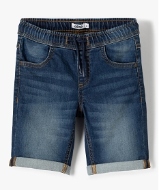 bermuda garcon en jean avec revers cousus grisB764601_1