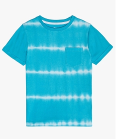 GEMO Tee-shirt garçon à manches courtes effet tie-and-dye Bleu