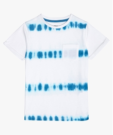 GEMO Tee-shirt garçon à manches courtes effet tie-and-dye Blanc