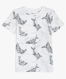 tee-shirt garcon a manches courtes avec motifs marins blancB765401_1