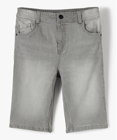 GEMO Bermuda garçon en jean 5 poches Gris