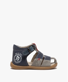 sandales premiers pas bebe garcon dessus cuir bleu chaussures de parcB768201_1