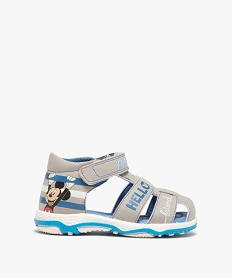 GEMO Sandales bébé garçon à scratch - Mickey gris standard