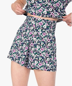 bas de pyjama femme a motifs fleuris - lulu castagnette imprimeB771101_2
