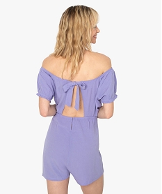 combishort pyjama femme ouvert - lulu castagnette violetB771301_3