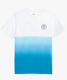 tee-shirt garcon bicolore a manches courtes bleuB771601_1
