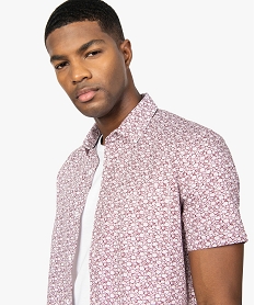 chemise homme manches courtes motif fleuri rouge chemise manches courtesB772401_1