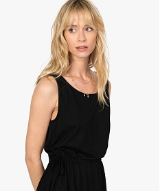 robe tee-shirt femme avec liens a la taille noirB774701_2