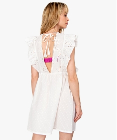 robe de plage femme avec broderie anglaise blanc vetements de plageB775201_3