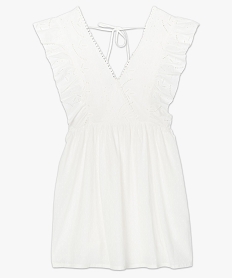 robe de plage femme avec broderie anglaise blanc vetements de plageB775201_4