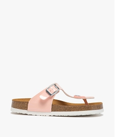 GEMO Sandales fille à entre-doigts et large bride en T ajustable Beige
