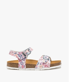 GEMO Sandales fille à semelle liège et larges brides à boucle Multicolore