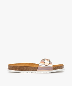 GEMO Mules fille à semelle liège et large bride à boucle marron standard