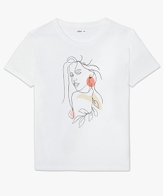 tee-shirt femme oversize imprime blanc t-shirts manches courtesB779901_4
