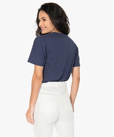 tee-shirt femme oversize imprime bleu t-shirts manches courtesB780001_3