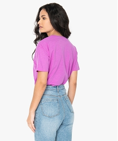 tee-shirt femme oversize imprime roseB780101_3