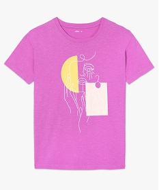 tee-shirt femme oversize imprime rose t-shirts manches courtesB780101_4