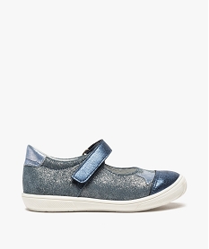 babies fille dessus cuir a fermeture scratch bleu ballerinesB788701_1