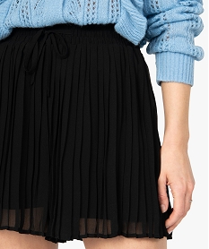 short femme plisse avec ceinture elastiquee noirB789301_2