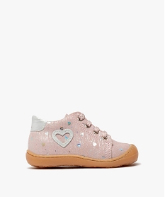 GEMO Chaussures premiers pas bébé fille en cuir Rose