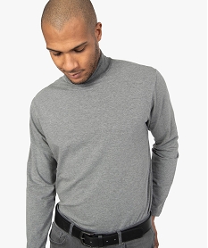 tee-shirt homme ajuste a col roule grisB791501_2