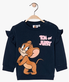 GEMO Sweat bébé fille à volants - Tom & Jerry Bleu