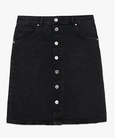 jupe femme en jean mi-longue boutonnee sur lavant noirB793801_4