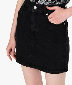 jupe femme en jean extensible noirB794201_2