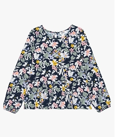 GEMO Blouse fille à motifs fleuris avec basque Multicolore