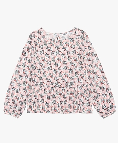 GEMO Blouse fille à motifs fleuris avec basque Multicolore