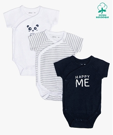 GEMO Body bébé garçon fermeture croisée (lot de 3) Multicolore