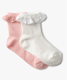 GEMO Chaussettes bébé fille à volants (lot de 2) blanc standard