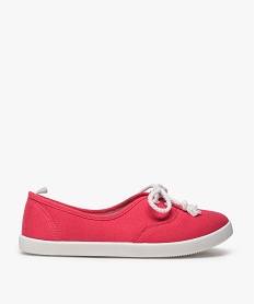 GEMO Ballerines en toile avec lacets cordelette femme - Valentina Baldano rose vif