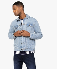 blouson homme en jean coupe droite bleu manteaux et blousonsB803101_1