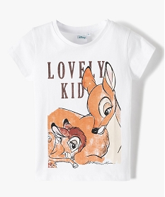 GEMO Tee-shirt fille à manches courtes imprimé Disney - Les 101 Dalmatiens Blanc