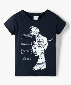 GEMO Tee-shirt fille à manches courtes imprimé Disney - Les 101 Dalmatiens Bleu