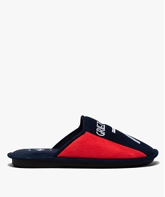 GEMO Chaussons homme mules plates en velours - Griezmann 7 Bleu