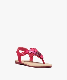 sandales fille a entre-doigts fleuri et brides elastiques rose sandales et nu-piedsB809601_2