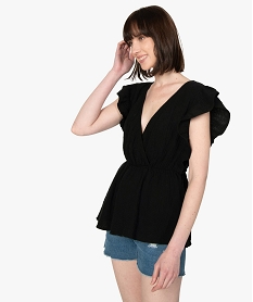 TEE-SHIRT BLANC BLOUSE NOIR