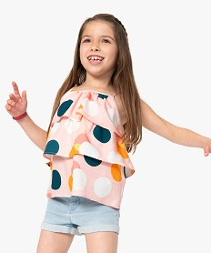 GEMO Blouse fille imprimée à bretelles avec volants Imprimé