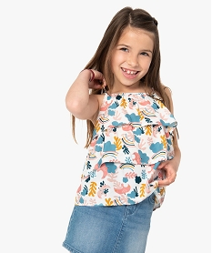 GEMO Blouse fille imprimée à bretelles avec volants Imprimé